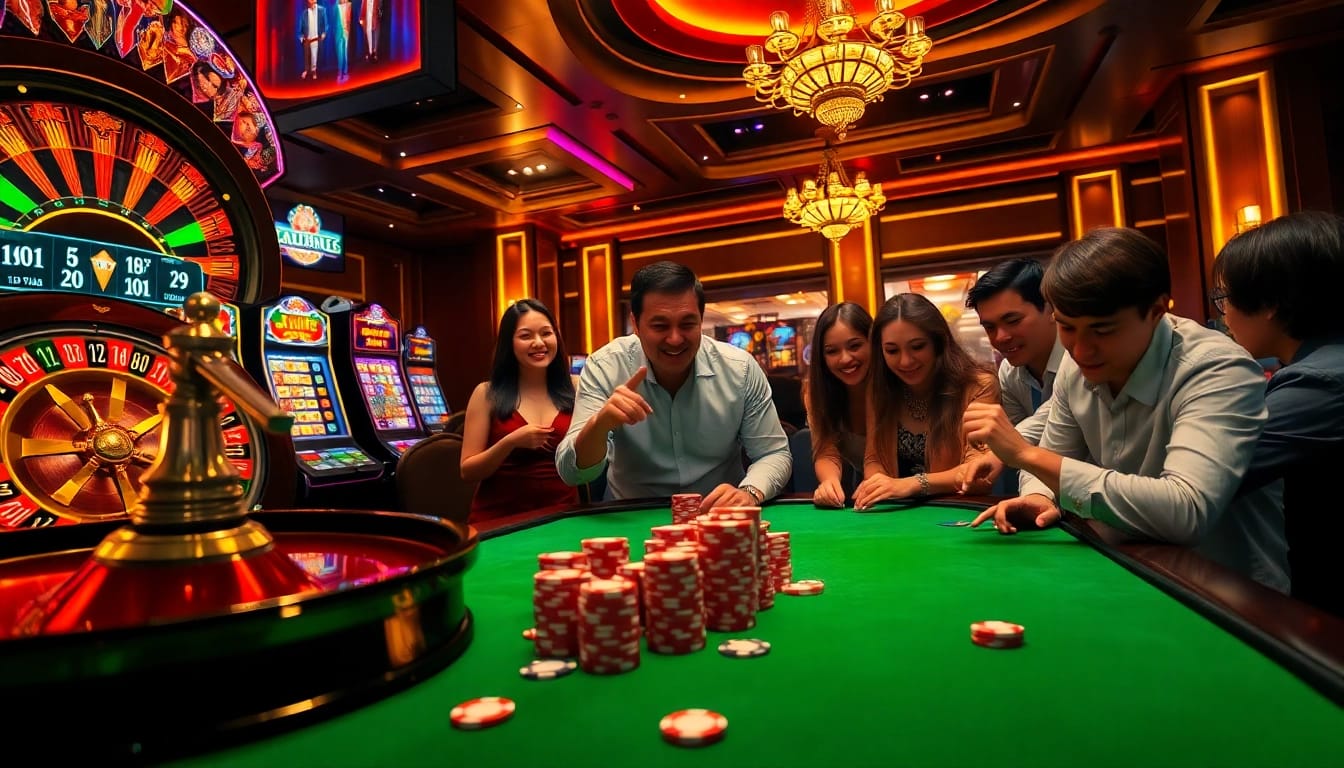 Engaged players at a casino table showcasing the essence of Nhà cái uy tin through luxury and excitement.