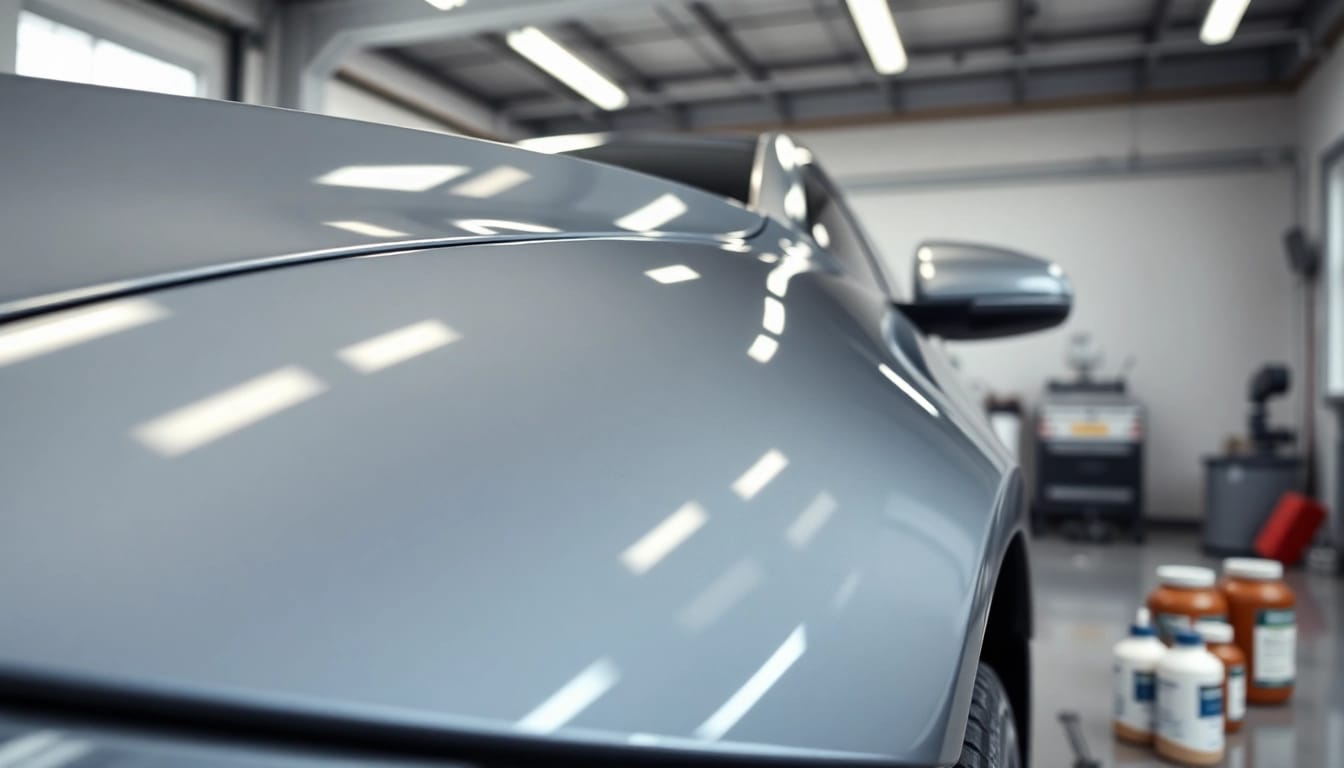 PPF Chattanooga car protection film applied expertly in a bright garage environment.