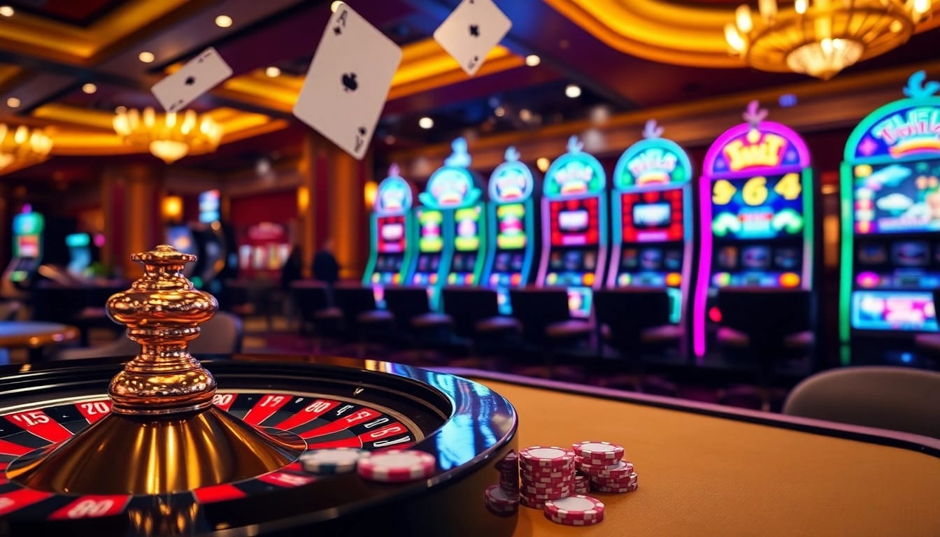 Experience the excitement at 789win casino with poker chips and a roulette table.