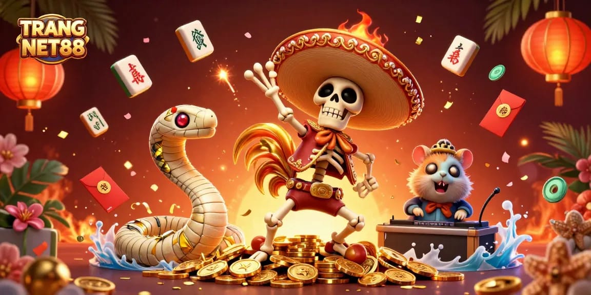 Experience TRANG CHỦ NET88 with thrilling casino energy showcased in a vibrant 3D scene.