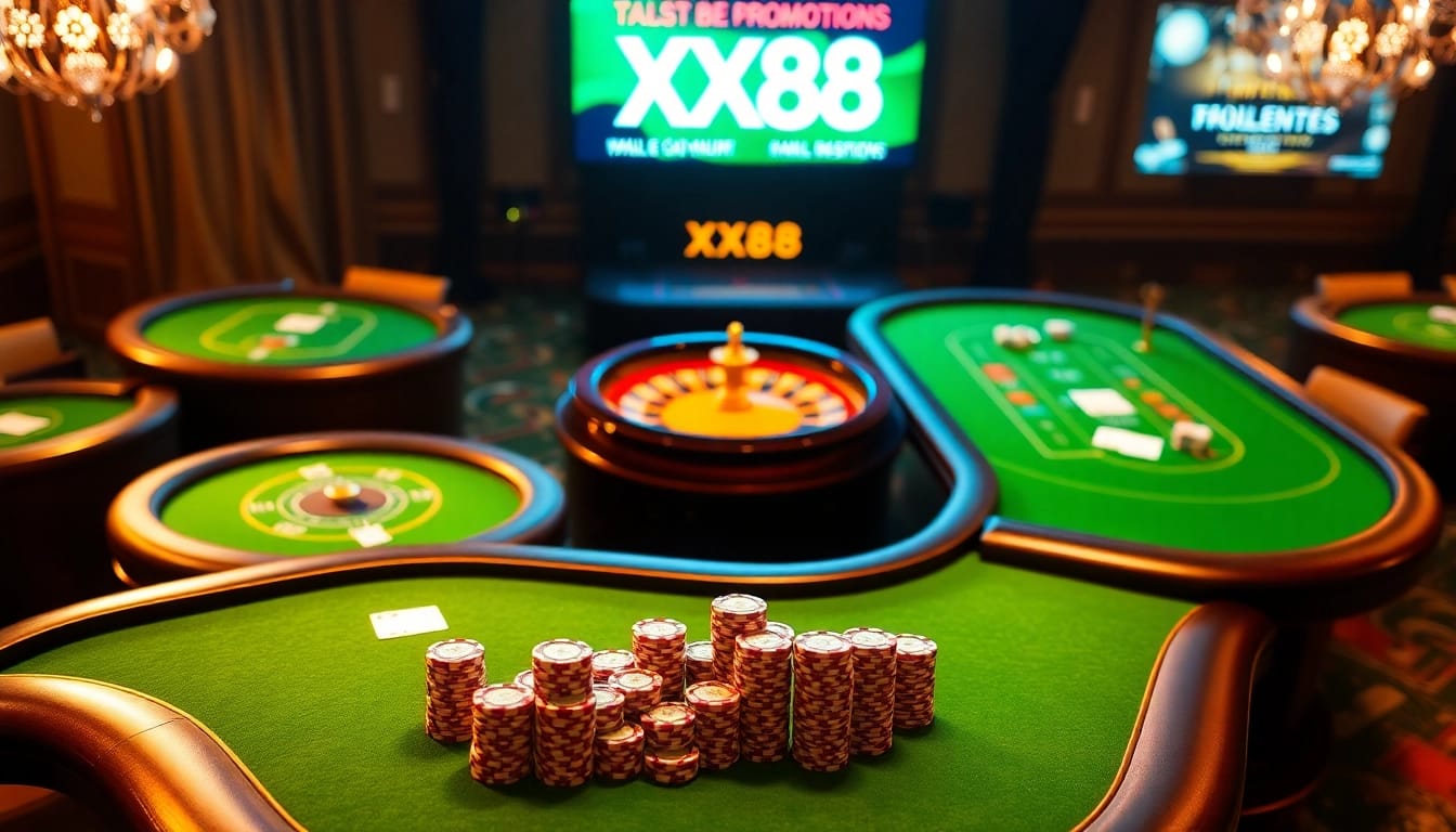 Experience high-stakes gaming at XX88 with vibrant tables and exciting promotions.