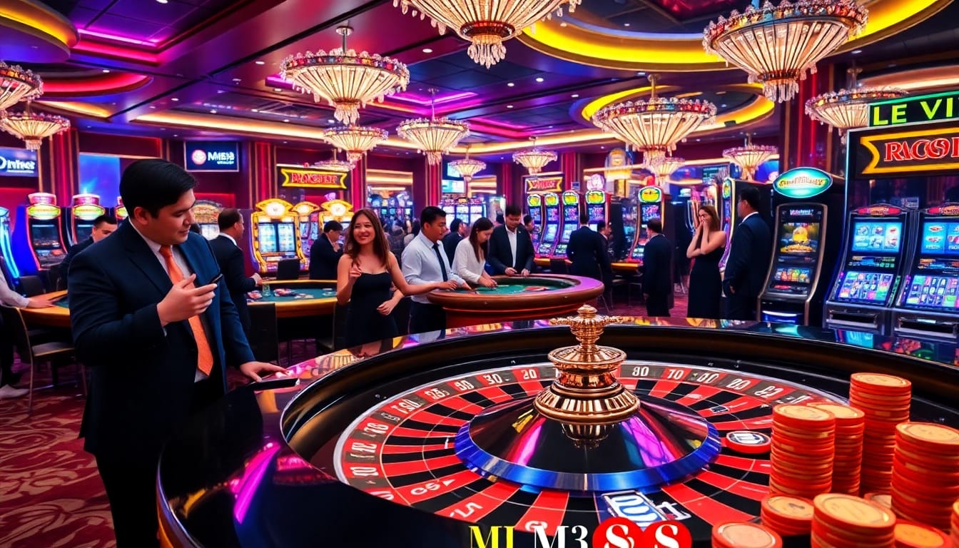Experience the excitement at MM88's vibrant casino scene with roulette and poker actions.