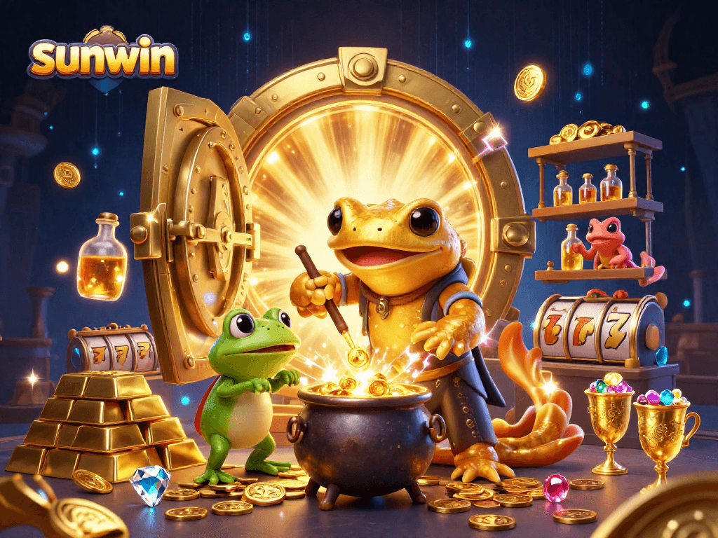 Winning strategies in the vibrant 3D sunwin casino world filled with gold and treasures.