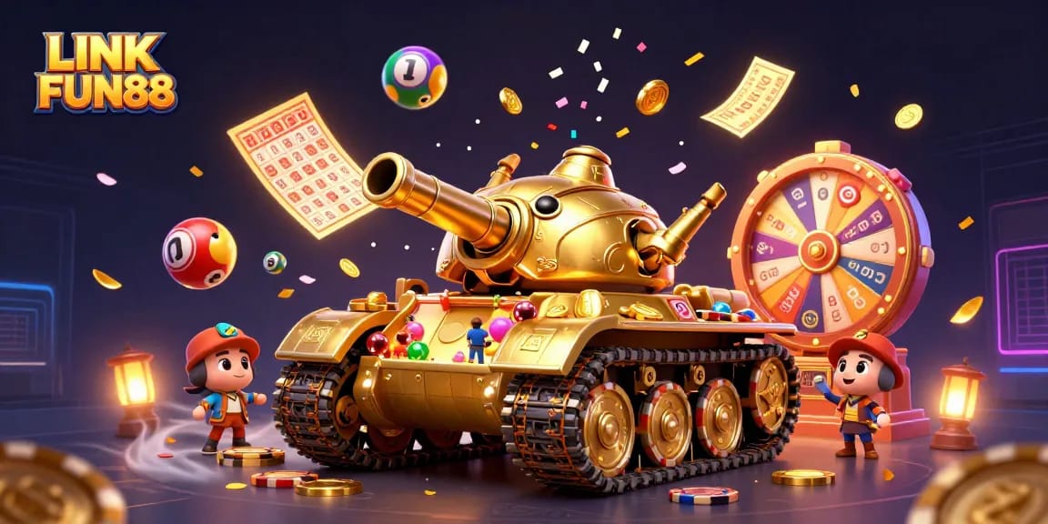 Experience thrilling wins at LINK FUN88 with an exciting dynamic 3D casino scene.