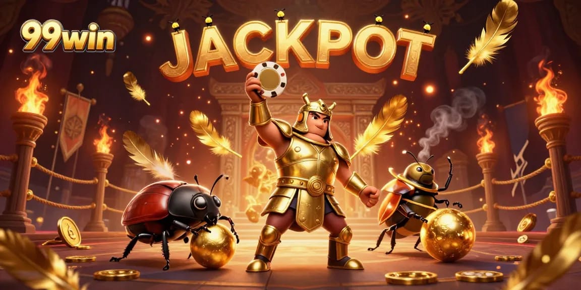 Win big with 99win as cartoon characters celebrate in a dynamic casino scene!