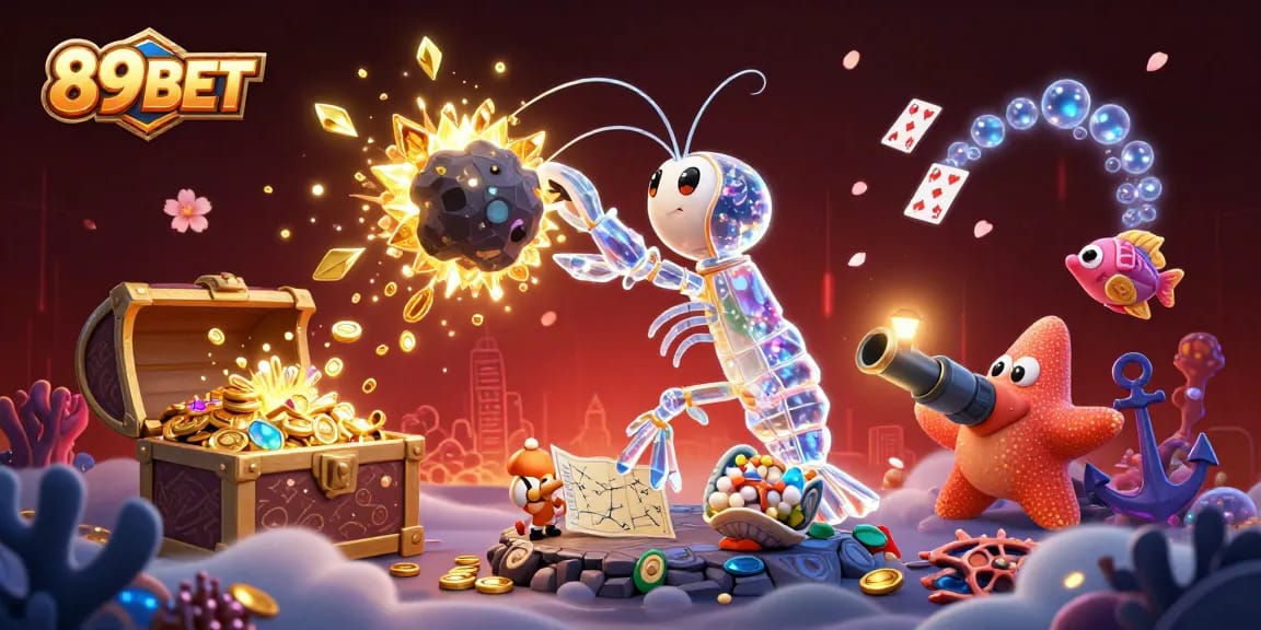 Experience thrilling gameplay with 89BET's vibrant casino atmosphere filled with gems and treasures.