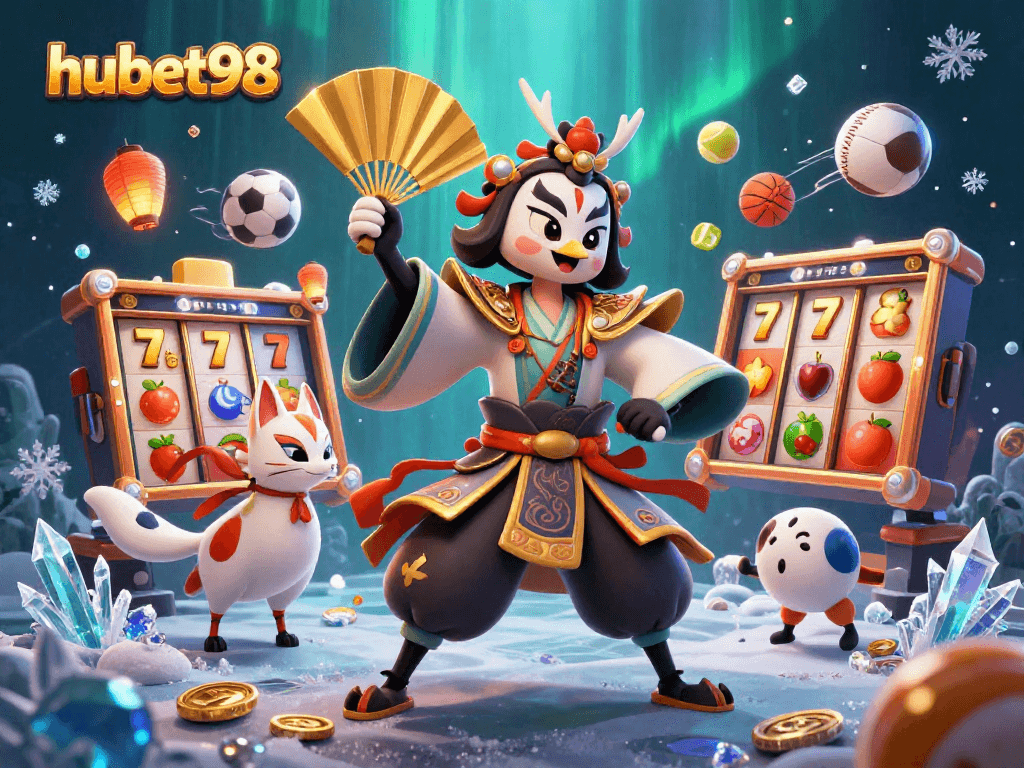 Players engage with hubet98's vibrant online casino, navigating a world of slots and jackpots.