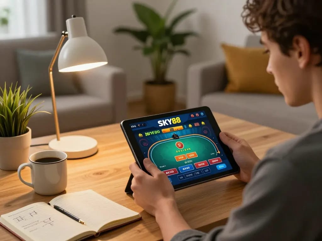 Engage with online casino games at https://sky88.foo/ showcasing a player focused on strategy and betting options.