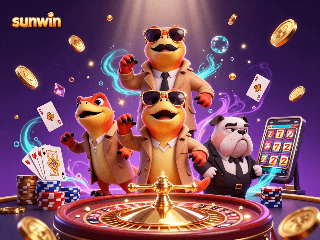 Win big at Sunwin with playful raptors 'in disguise' at a lively casino lounge