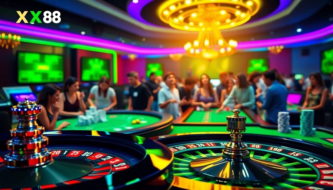 Discovering thrilling games at the trang chủ xx88 online casino platform, featuring vibrant gaming interfaces and professional design.