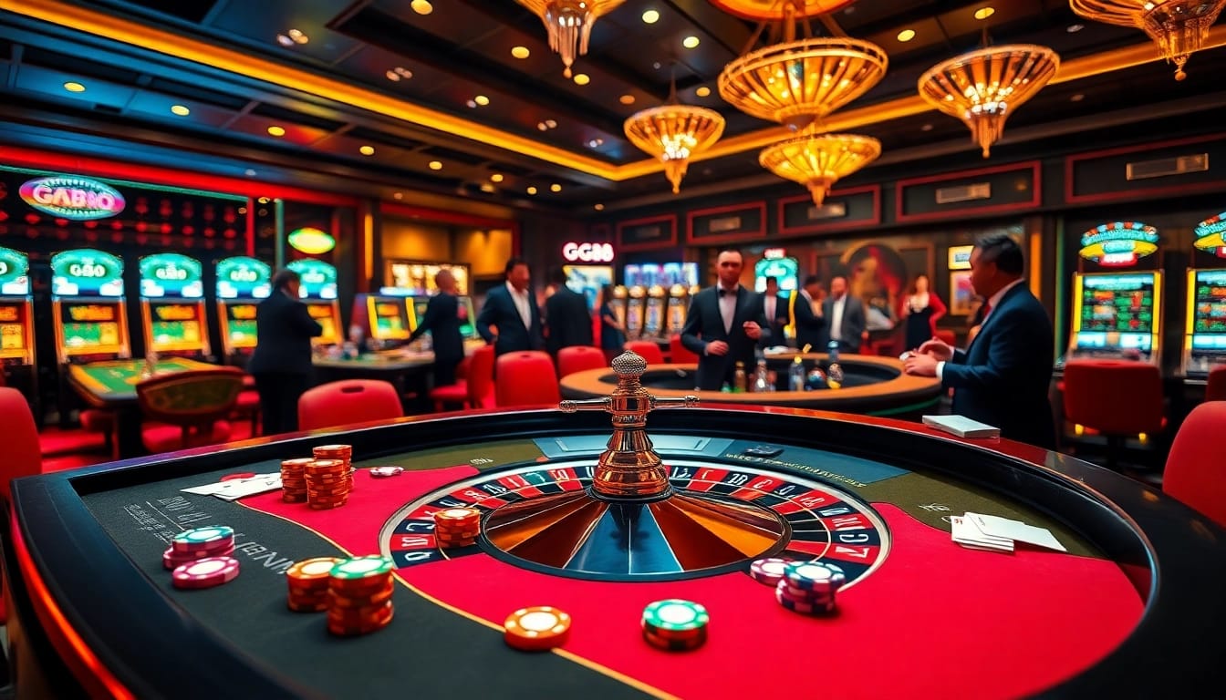 Players engaging with the GG88 casino table, showcasing a vibrant gambling atmosphere.