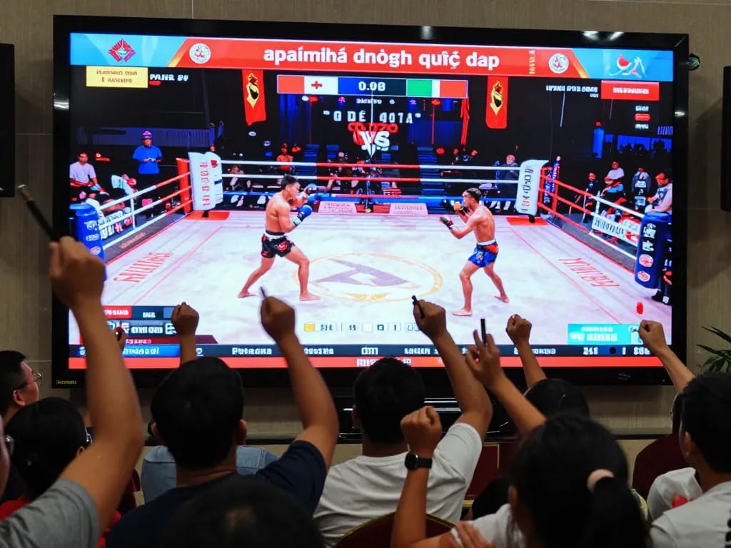 Watch exciting đá gà trực tiếp matches as fans cheer and place bets on real-time action.