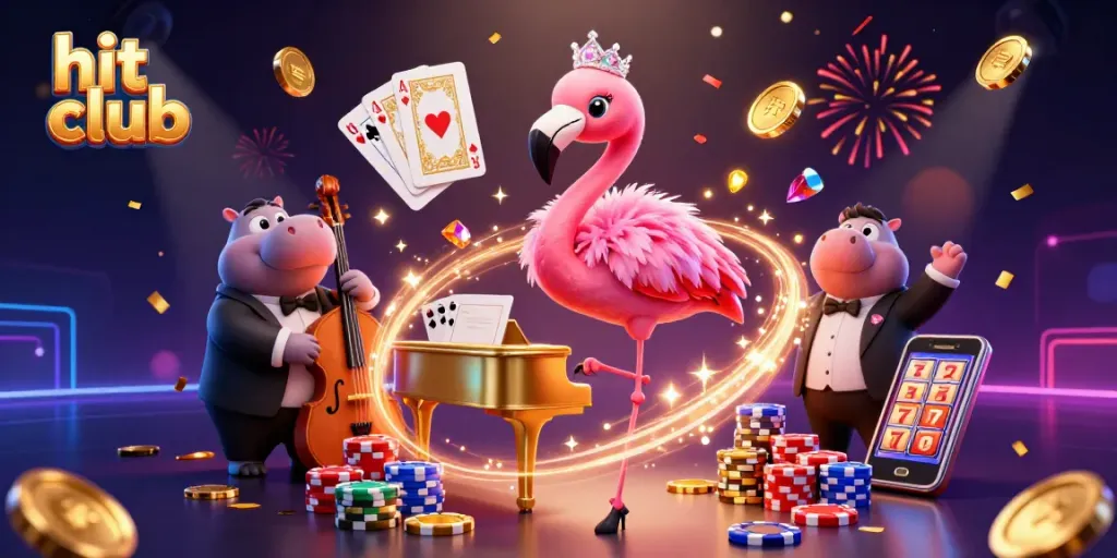 Experience the hit club vibe with lively characters and sparkling casino elements.
