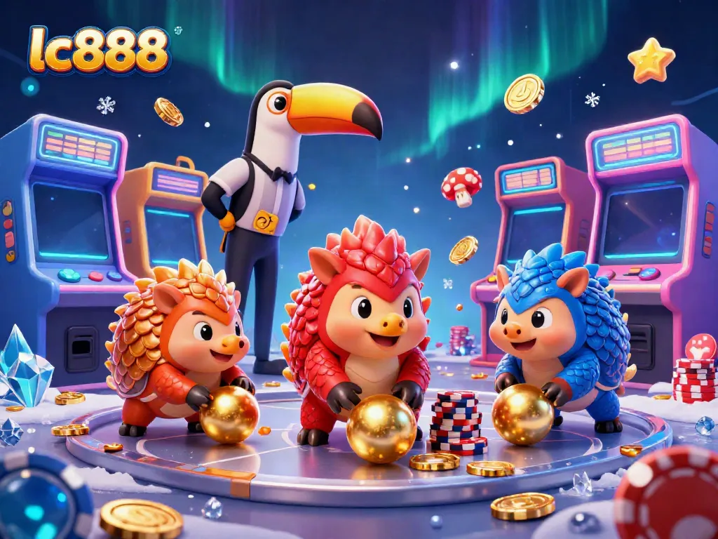 Join the exciting lc888 gameplay with rival pangolins bowling poker chips in a vibrant casino scene.