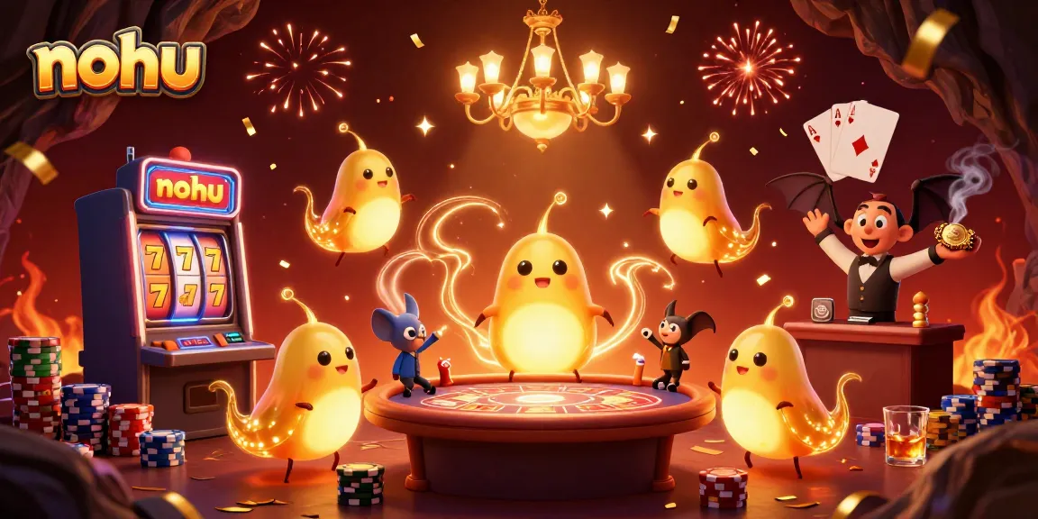 Experience the excitement of nohu slot games in a vibrant, illuminated casino scene.