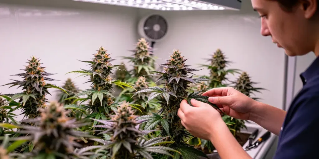 Thrive of cbd květy in a vibrant indoor cultivation setting
