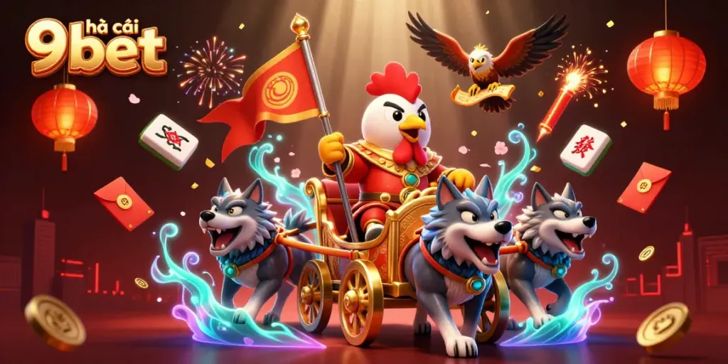 Engage with nhà cái 9bet's dynamic gaming world featuring vibrant 3D characters and immersive casino elements.