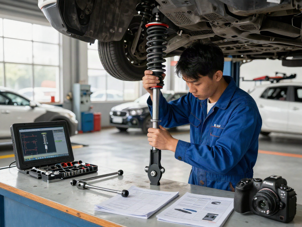 Dịch vụ sửa chữa ô tô chuyên nghiệp với liên kết MEF-168 đang được kiểm tra, thể hiện sự chính xác và kỹ thuật trong ngành sửa chữa ô tô.