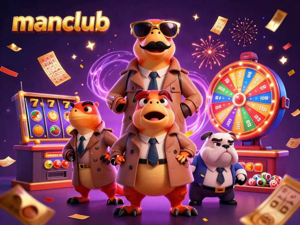 Play slots with manclub's thrilling vibes in a vibrant casino scene filled with fun!