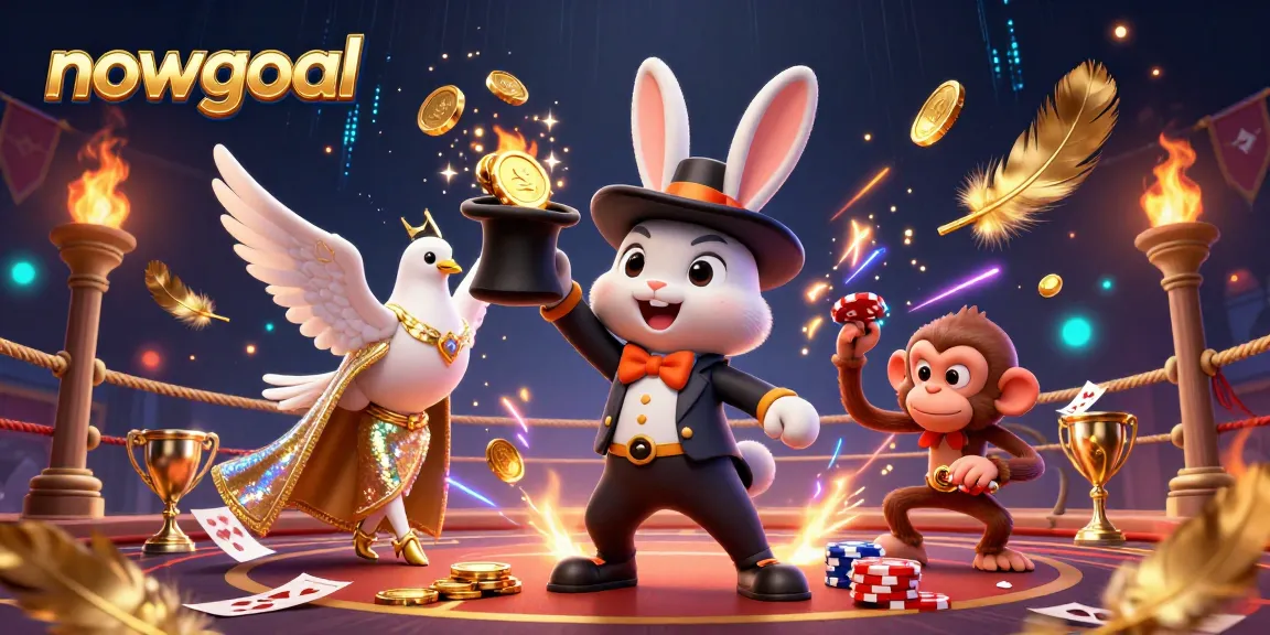 Experience thrilling sports betting with nowgoal, showcasing colorful characters in an exciting arena.