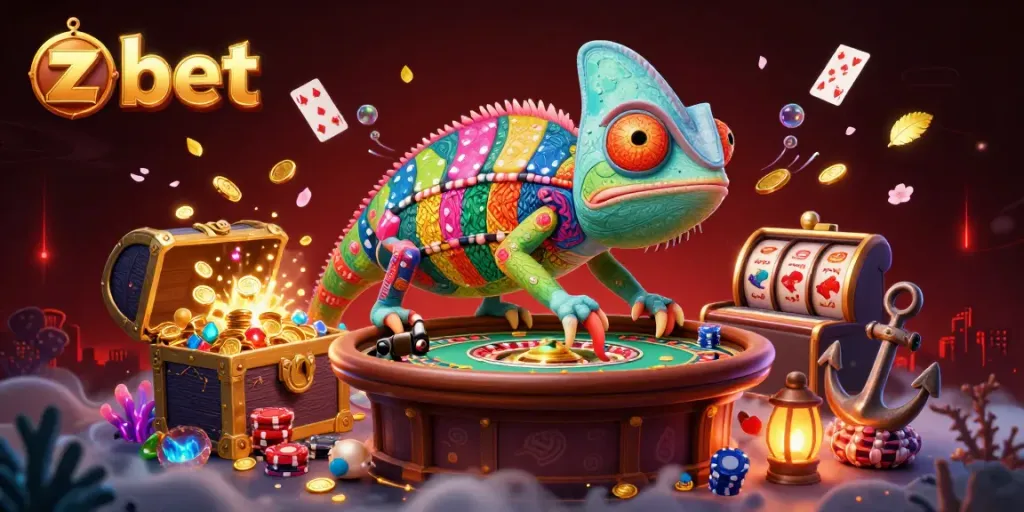 Experience the thrilling z bet gaming world with vibrant 3D casino visuals and energetic elements.