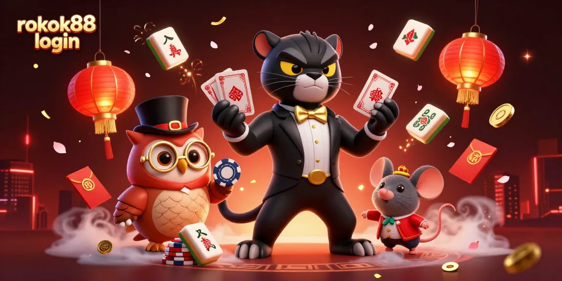 Experience the thrill of rokok88 login with a vibrant casino scene featuring unique characters and dynamic elements.