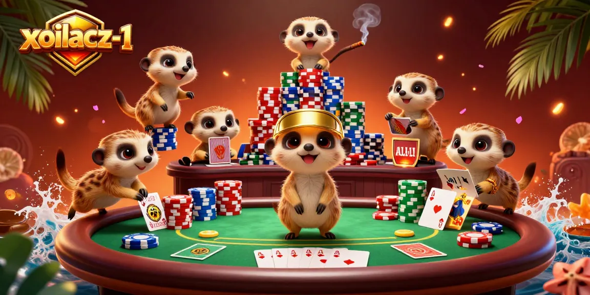 Xoilacz-1 showcases meerkats running a vibrant sports betting scene filled with dynamic gaming elements.
