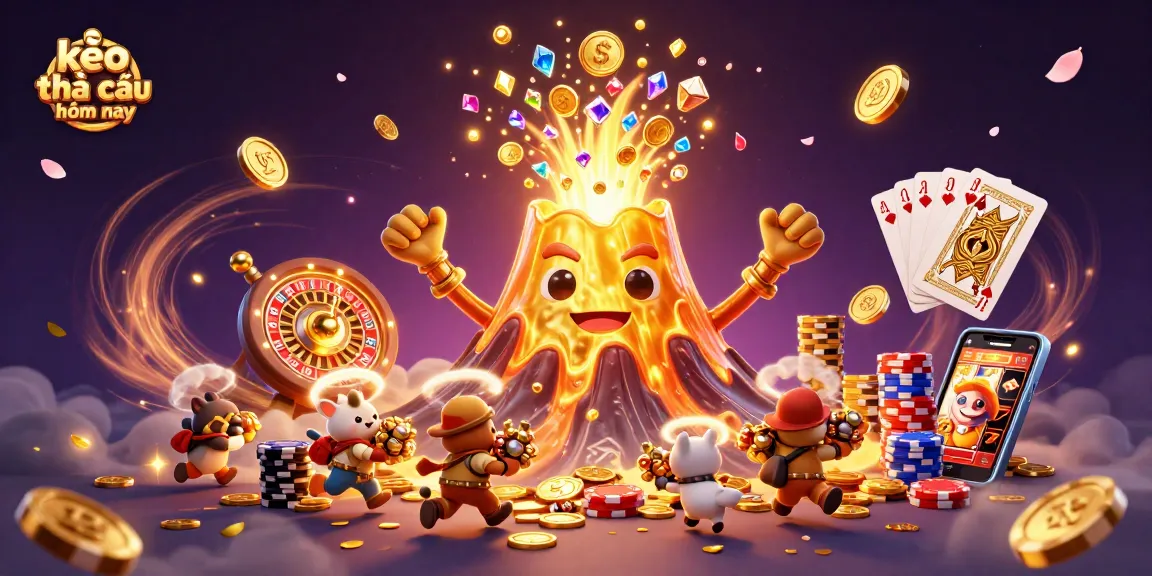 Experience thrilling bets with kèo nhà cái hôm nay as animals flee treasure from a golden volcano.
