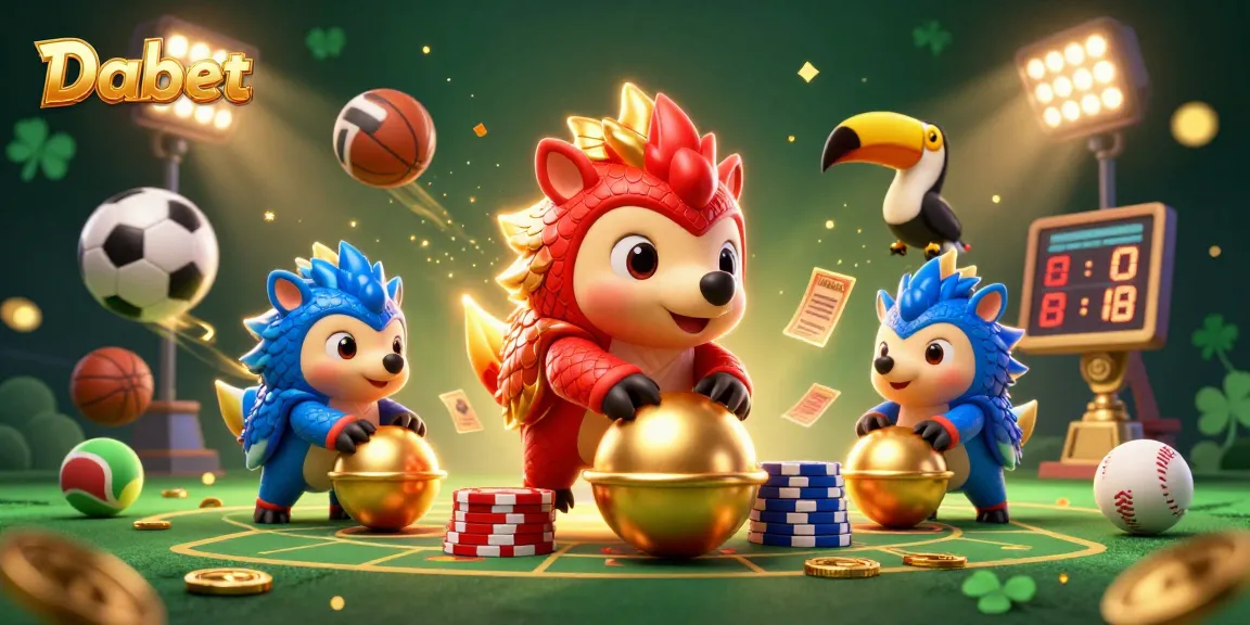 Dabet offers thrilling gameplay with dynamic pangolins battling in a colorful casino scene.