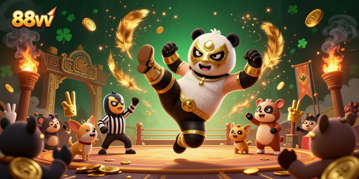Experience thrilling action with 88vv as a panda and chihuahua create a dynamic casino scene filled with excitement.