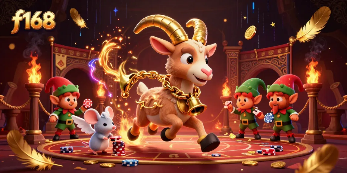 Experience dynamic gaming at f168 with a 3D festive horror casino scene featuring whimsical characters.