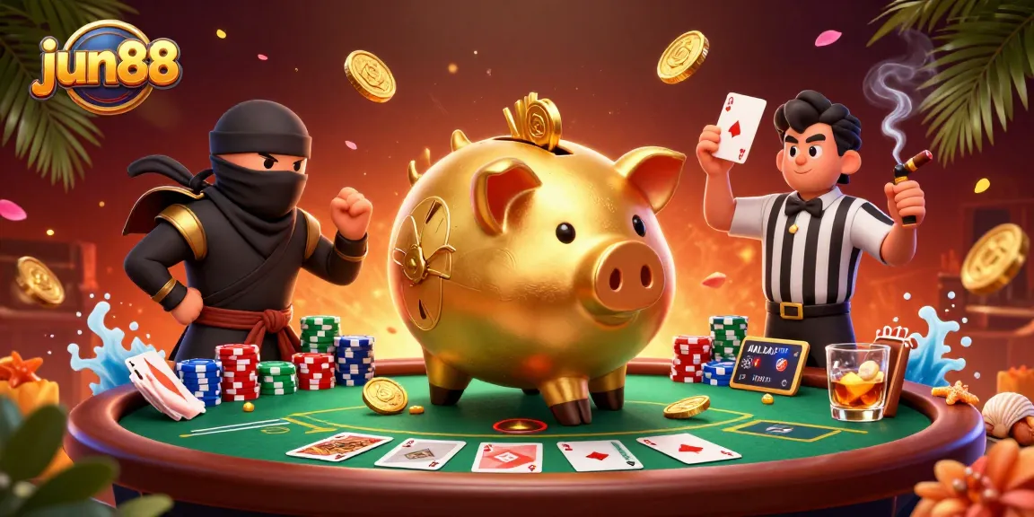 Join the excitement at jun88 with a lively poker showdown featuring unique characters!