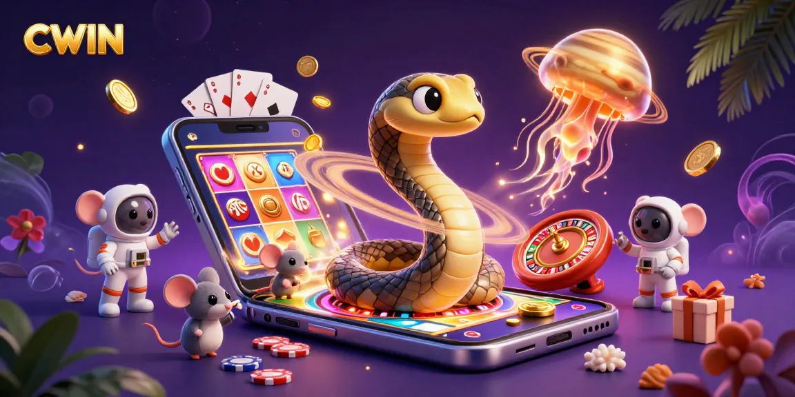CWIN offers thrilling bets with a 3D snake roulette, astronaut mice, and golden jellyfish dealer.