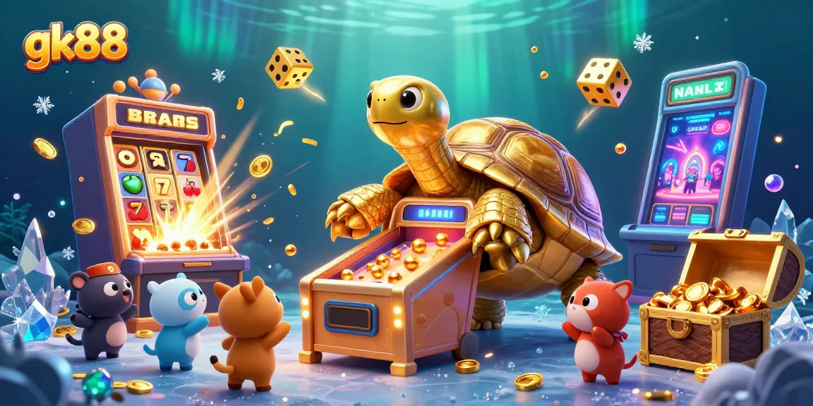 gk88 mang đến trải nghiệm sòng bạc hấp dẫn với những quả bóng vàng và máy slot kèm theo hiệu ứng nổ kho báu